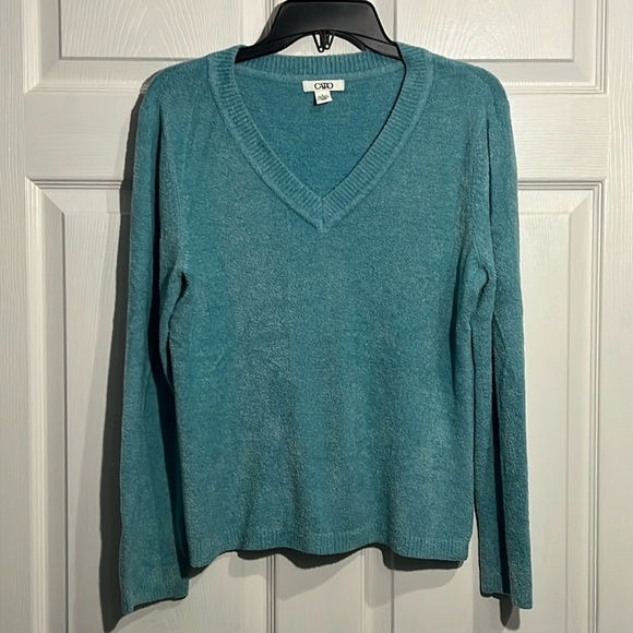 Cato women’s teal pullover V-neck sweater - Size large - Picture 1 of 5